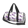 thumbnail image 2 of Xecao Orchids Flowers print Round Travel Duffel Bag is a foldable gym bag with an inner pocket, perfect for travel sports, 2 of 8