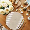 thumbnail image 2 of Beige Striped Round 13 Inch Placemats Set of 8, Farmhouse Luxurious White Stripes Modern Abstract Art HeatResistant Non Slip Place Mats for Dining Table, Wipeable Kitchen Table Mats for Housewarming, 2 of 9