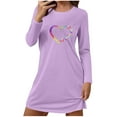 thumbnail image 2 of Censtreet Plus Size Nightgowns for Women Oversized Sleep Shirt Long Sleeve Nightshirt T-Shirt Dress Sleepwear, 2 of 6