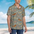 thumbnail image 6 of Uemuo Dachshund Dog Bird Printed Regular Fit Short Sleeve Casual Hawaiian Shirt for Men,Aloha shirt,Tropical shirt,Floral print shirt,Vacation Beach shirt-Large, 6 of 9