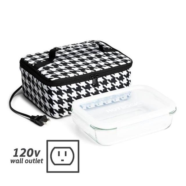 HotLogic 16801155-HND Portable Personal Mini Oven with Glass Dish, Houndstooth