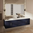 thumbnail image 2 of Geneva 72 in. W Navy Blue Double Bath Vanity and Cultured Marble Top, 2 of 11