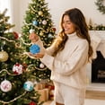 thumbnail image 5 of Shatterproof Christmas Ornaments, 12 Pack 6cm Sequin Foam Christmas Baubles Hanging Ornament Set, 5 of 5