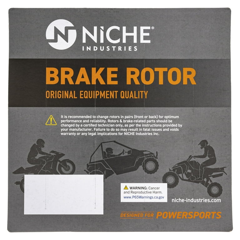 NICHE Front Brake Rotor & Pad Kit For Arctic Cat ATV/UTV - Semi-Metallic, Replaces OEM 1436-420, 1436-808
