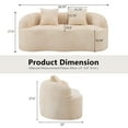 thumbnail image 3 of Weetoo Curved Sofa Loveseat Couches Modern Compression Couch with Round Armrest, Chenille, No Assembly, 3 of 8