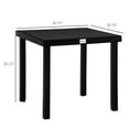 thumbnail image 3 of Patio Tables Outsunny Outdoor Dining Table for 4 Person, Square, Aluminum Metal Legs for Garden, Lawn, Patio, Woodgrain Black,Garden Tables, 3 of 9