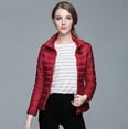 thumbnail image 5 of HNMKIU Women Winter Thin and Light Down Coat Casual Slim Quilted Jacket Womens Coats Stand Collar Warm Outerwear for Cold Weather Comfortable Fit 02_Red,S, 5 of 7