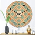 thumbnail image 2 of Designart 'Abstract Retro Geometrical Design Pattern V' Mid-Century Modern Wood Wall Clock, 2 of 5