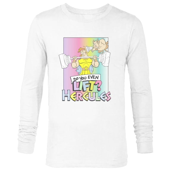 Disney Hercules Do You Even Lift 90s - Long Sleeve T-Shirt for Men – Customized-White