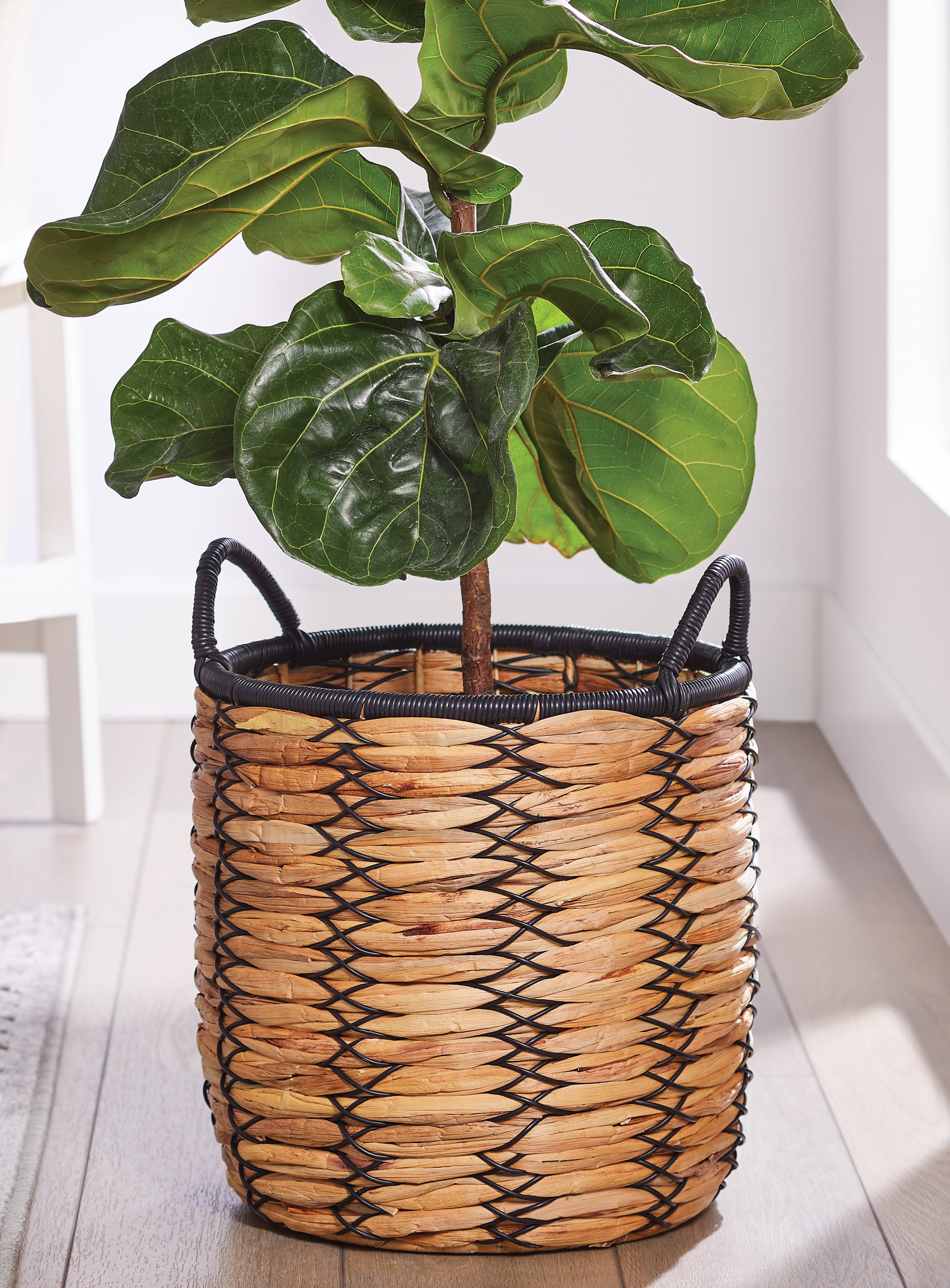 2 Pcs Cotton Rope Plant Basket Woven Basket Pot Foldable Basket Indoor Planter 