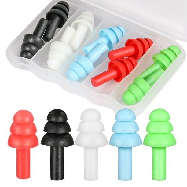 5 Pairs Sleep Earplugs,Silicone Ear Plugs for Sleeping Noise