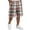 Earthy Yellow, variant on Delconic Men Neutral Tartan Plaid Quick Dry Knee Length Casual Shorts Elastic Drawstring Waist Side Pockets Loose Fit Short Pants For Summer Beach Gym Hiking Daily Black L
