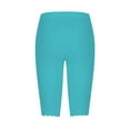 thumbnail image 5 of nochalofo Blue Sweatpants Women, Capri Leggings for Women Knee Length Capri Leggings Summer Cropped Pants Casual Solid Comfy Capris, 5 of 5
