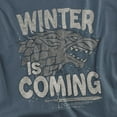 thumbnail image 2 of Game of Thrones Winter is Coming Unisex Adult T-Shirt, Slate, 4X-Large, 2 of 6