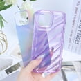 thumbnail image 3 of Compatible with iPhone 13/iPhone 14 Curly Wavy Case, 3D Water Ripple Pattern Glitter Bling Laser Soft Shockproof Cover for Women Girls 6.1 inch, Purple, 3 of 12