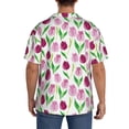 thumbnail image 7 of Goofa Tulips Flowers Printed Men's Casual Short-sleeved Shirt,Lightweight Breathable Button-down,Summer Casual men's top,Versatile Fashion shirt-4X-Large, 7 of 7