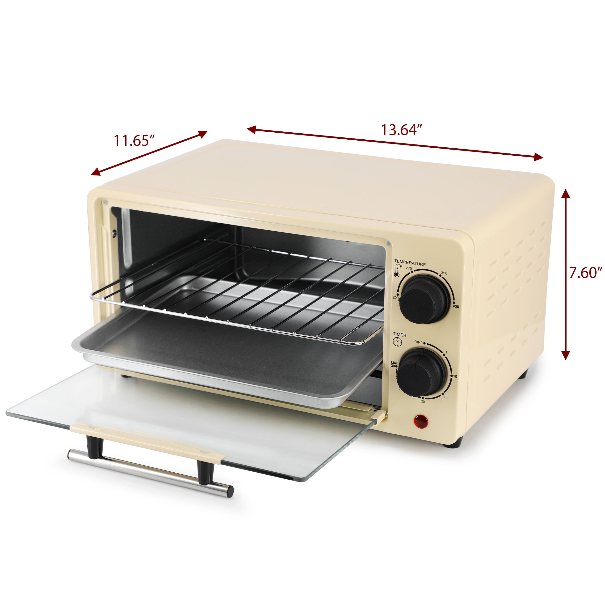 MegaChef 9 Quart Electric Counter Top Toaster Oven in Cream