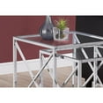 thumbnail image 4 of 38" Chrome Metal and Tempered Glass Two Pieces Nesting Table Set, 4 of 5