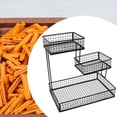 thumbnail image 6 of Fancyes Counter Basket Snack Display Tray Space Saving Container Multi Tier Living Room Fruit Tray Metal Wire Storage Basket black, 6 of 8