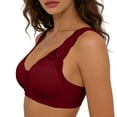 thumbnail image 7 of VBVC Women's Front-Closure Lace Support Bra,Full Coverage Posture Corrector Bra For Women,Ladies' Comfort Wireless Everyday Bra,Wine,S-2XL, 7 of 7