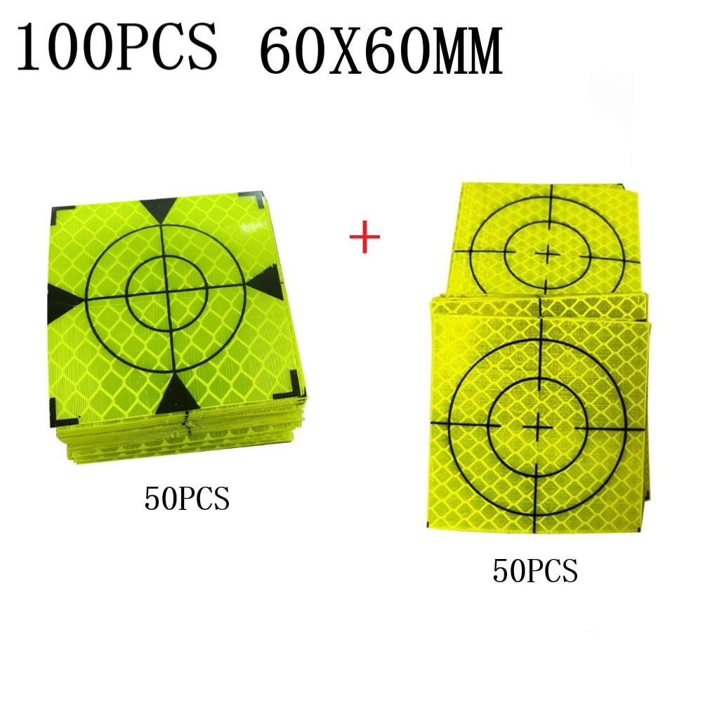 100Pcs Total Station Reflector Aiming Target Sticker Measuring Phosphor ...