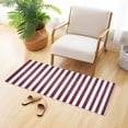 thumbnail image 6 of Haosy Dark Red and White Striped Bathroom Rugs Non Slip Absorbent Soft Plush Quick Dry Bath Mat, 39"x20", 6 of 8