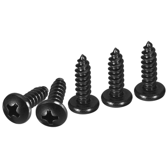 Uxcell #10x5/8" Black Screws - 25Pack - 304 Stainless Steel Pan Head Phillips Screw