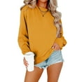thumbnail image 2 of Duoif Womens Sweatshirt, Oversized Crew Neck Sweatshirt - Women's Fall Pullover Sweatshirt for Women Yellow S, 2 of 6