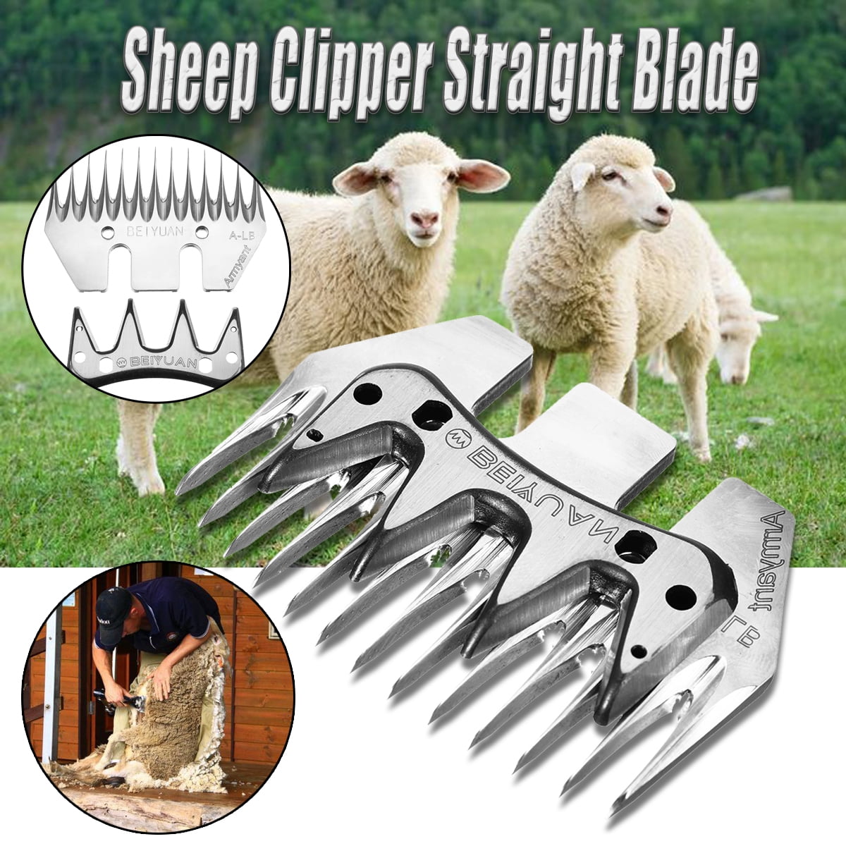 9 Teeth Straight Blade Stainless Steel Strength for Sheep//Goat Shearing Clipper