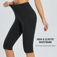 thumbnail image 3 of BALEAF Women's Capri Leggings Knee Length High Waisted Plus Size Yoga Casual Workout Exercise Capris with Pockets Black L, 3 of 7
