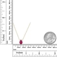thumbnail image 6 of Gem Stone King 14K Yellow Gold Red Created Ruby Pendant Necklace for Women | 1.45 Cttw | Gemstone July Birthstone | Pear Shape 9X6MM | With 18 inch Chain, 6 of 6