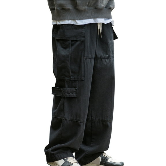 Cargo Pants for Men Baggy Wide Leg Pants Manly Outdoor Hiking Trousers Multic-pocket Fashion Men Clothing Loose