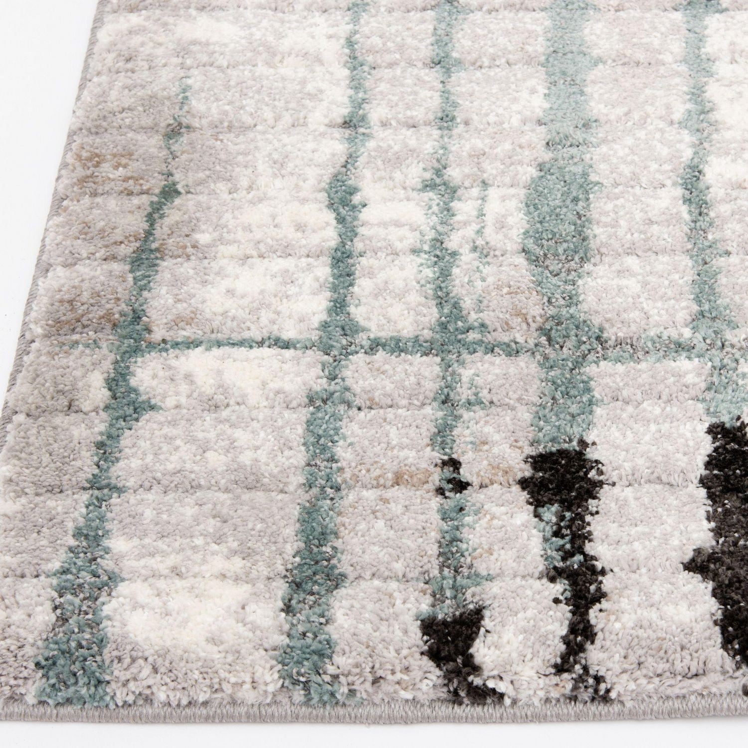 Tapis tissé gris clair et multicolore Rigton