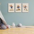 thumbnail image 2 of Nursery Room Bear Canvas Wall Art Vintage Boys Sports Wall Decor Karate Skateboard Fishing Poster Prints Cute Funny Animal Painting Pictures for Kids Bedroom Boys Room(Framed canvas), 2 of 6