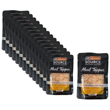Simply Nourish Source Chicken Recipe in Broth Shreds Dog Meal Topper, 3oz, Pack of 15