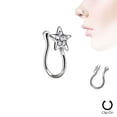 thumbnail image 1 of Pince-nez Sans Perçage - Étoile Plaquée Ion avec Gemmes CZ Transparentes - Vendu à l'Unité, 1 of 1