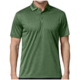 thumbnail image 2 of DPTALR Men's Solid Color Turn-Down Collar Short Sleeve Casual Sport Shirt,Green,XXL, 2 of 9