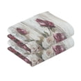thumbnail image 2 of Wobogo Burgundy Roses 100% Cotton Towel 2 Pieces Set Super Soft and Highly Absorbent Suitable for Bathroom Gym Travel Camping Pool, 2 of 8