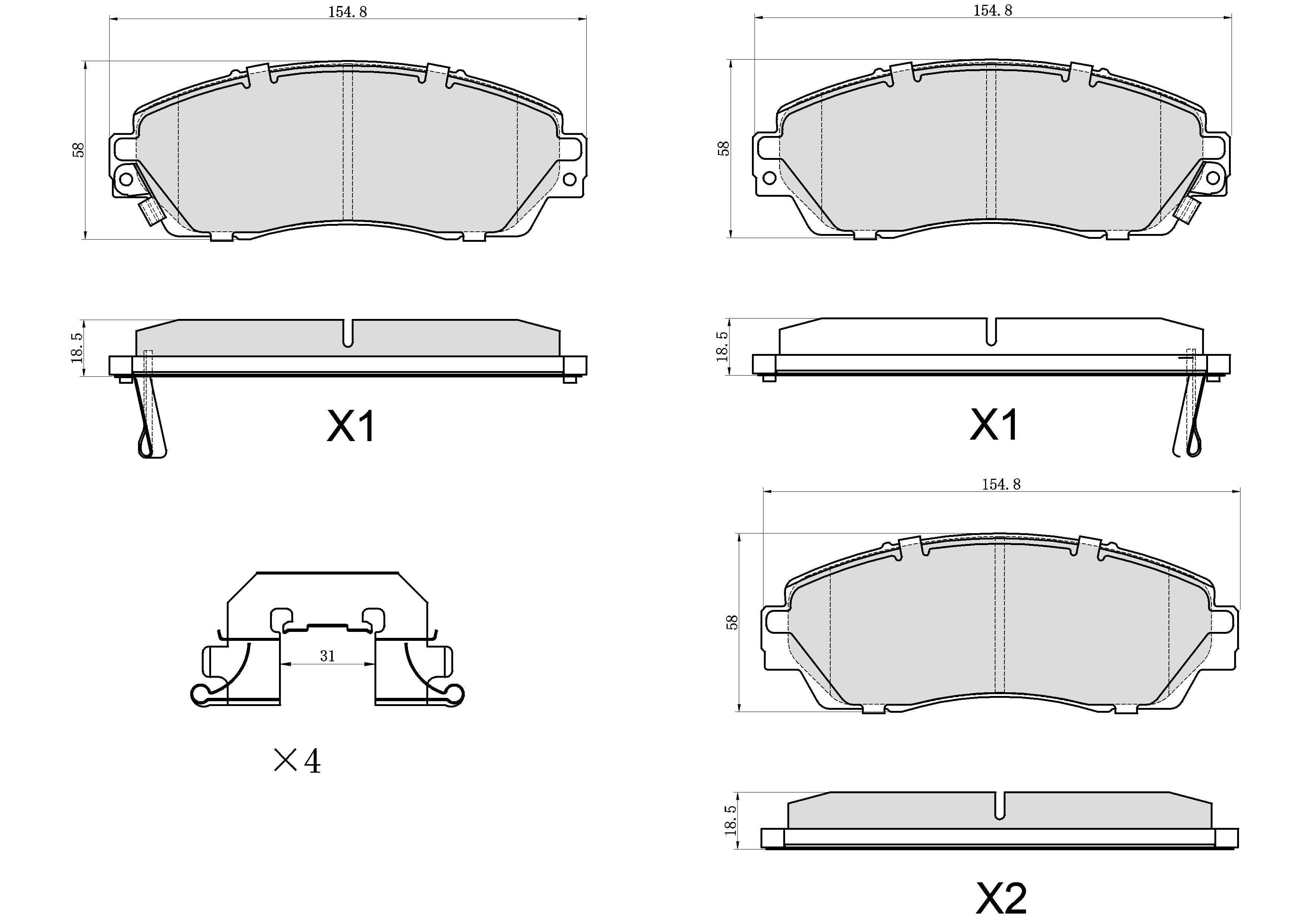 UltraHC 700 Brake Pad Set, Front HC7.1089.0.C, Honda CR-V 2011-2007