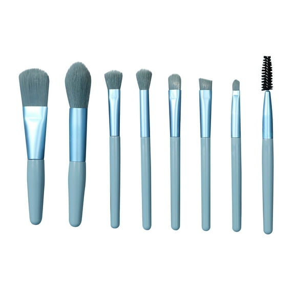 Beauos Clearance Makeup Brush Set Full Set of 8 Mini Brushes with Wooden Handle Soft Bristles, Makeup Brush Set Clearance Sale, 1X8 Makeup Brushes