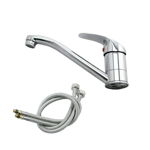 EeaseMX Grifo mezclador de agua para cocina, baño, lavabo, fregadero, caño rociador con 2 tubos de alambre