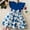 Blue, variant on Girls Lace Embroidery Short Sleeve Ruffled Dress Summer Princess Bow Dresses,Round Neck Party Wear with Breathable Fabric(Red,3 Years)
