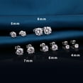 thumbnail image 2 of Jiamiaoi 18K White Gold Plated 925 Sterling Silver Cubic Zirconia Simulated Diamond Sparkly Round Stud Earrings 4mm to 8mm for Women Men, 2 of 7