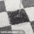 thumbnail image 4 of Exclusivo Mezcla Bathroom Rugs Mat 17x24, Extra Soft Non Slip Absorbent Water Microfiber Bath Rugs, Machine Washable Quick Dry Bath Mats for Bathroom Floor, Shower, Home Decor, Checkered Grey, 4 of 8