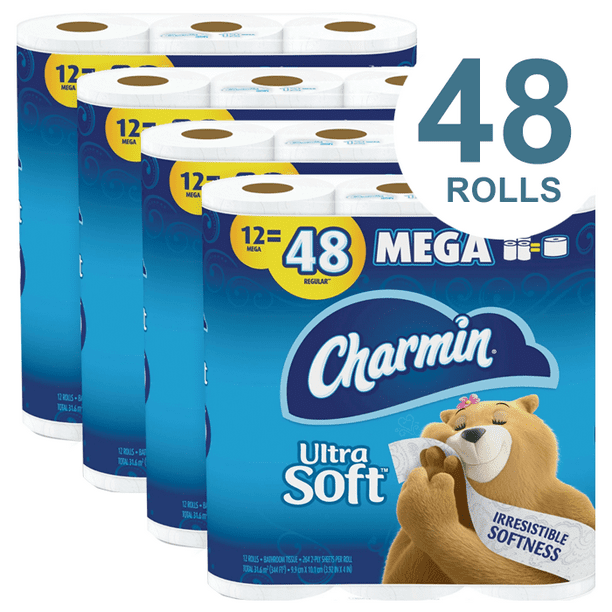 Charmin Ultra Soft Bathroom Tissue, Septic Safe, 2Ply, White, 4 X 3.92