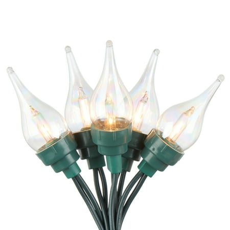 Flickering Flame Christmas Lights Holiday Time Twinkle Mini Flame Christmas Lights, 9.9', Warm White, 35 Count ()