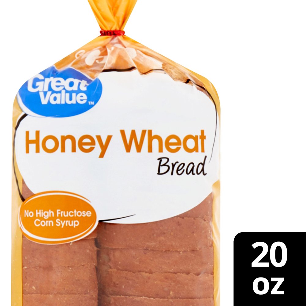 Great Value Wheat Bread with Honey, 20 oz