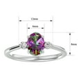 thumbnail image 5 of SuperJeweler 1.15 Carat Oval Shape Mystic Topaz and Two Diamond Ring In 14 Karat White Gold For Women, 5 of 6