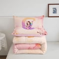 thumbnail image 5 of meiyoeat Colorful Gradient Monogram C Full Size Comforter Sets,Pastel Flower Bedding Comforter Set For Girl,Pink Reversible,3 Pieces,1 Comforter and 2 Pillowcases, 5 of 7