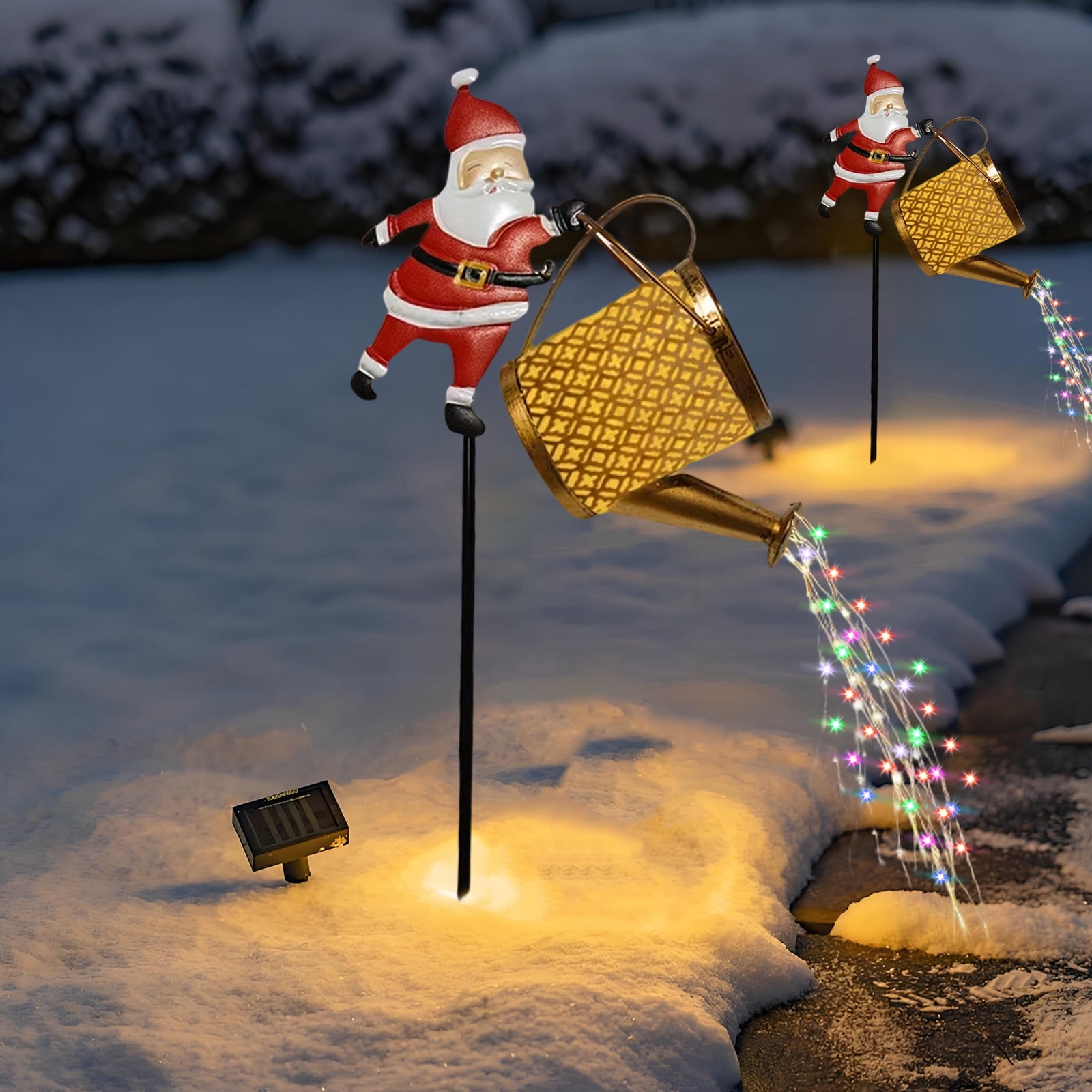 Vggrvlo Christmas Claus Solar Kettle Lights Outdoor Christmas Decorations Solar LED Night Light Outdoor Garden Decor for Outsdie Holiday Display Yard Front PorchDecor Best Christmas Gift